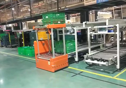 双层背负式AGV 工序间流转